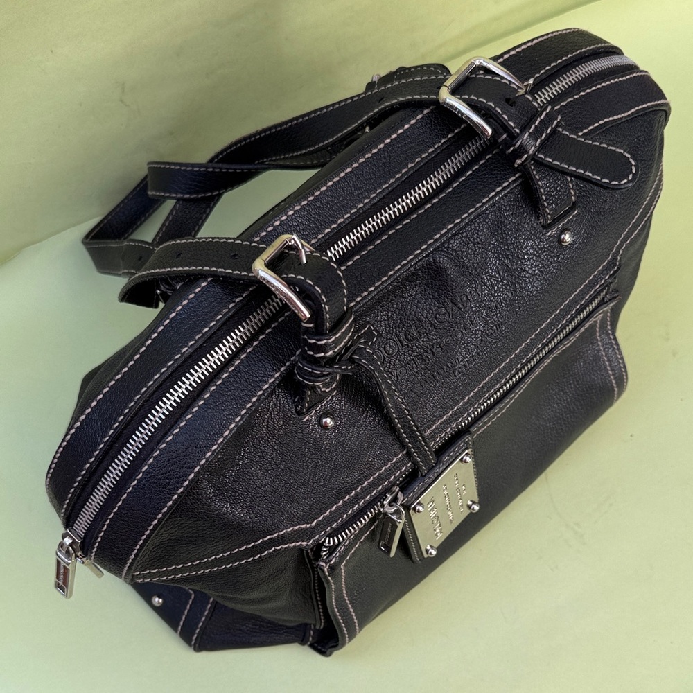 Vintage Dolce & Gabbana Black Leather Via San Damiano,7 - Milano Italia Tote Bag - Picture 13 of 16